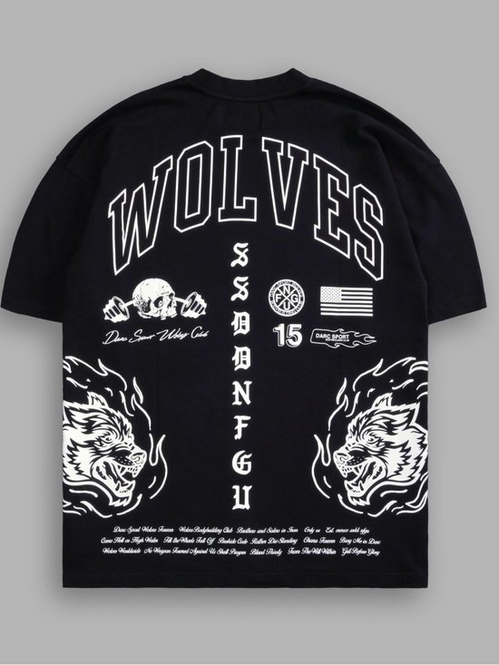Darc Sport Other - Darc Sport Fired Up “Premium” Tee Black Wolves Graphic Short Sleeve Tee